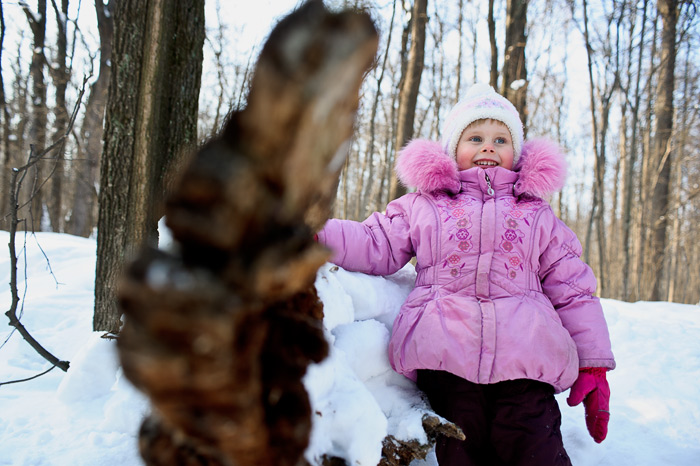 Детские и семейные фотосессии в снежном парке в 2012 году