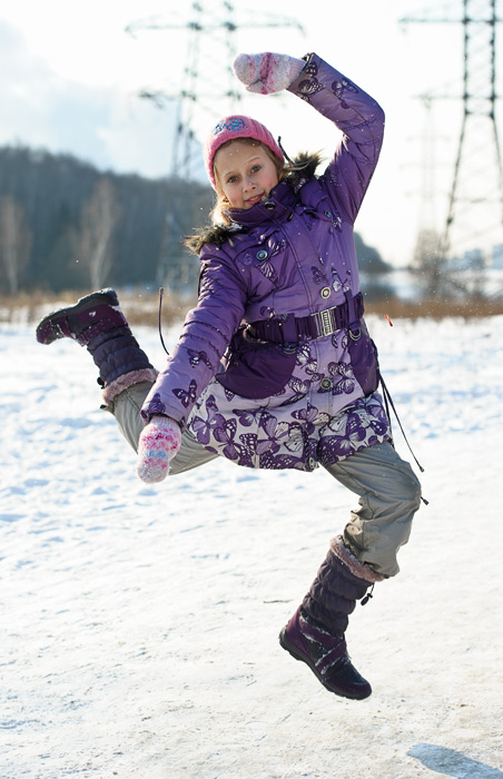Семейный и детский фоторепортаж зимой в России.