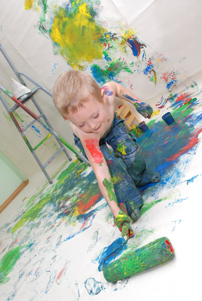 Дети на фото детского фотографа: Как правильно наносить краску.