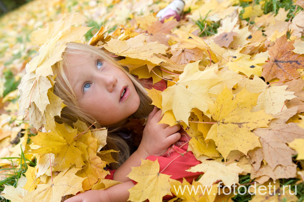 Фотка забавного малыша, на фотосайте профессионального фотографа и психолога Губарева И.Н.: Фотосессия с кленовыми листьями