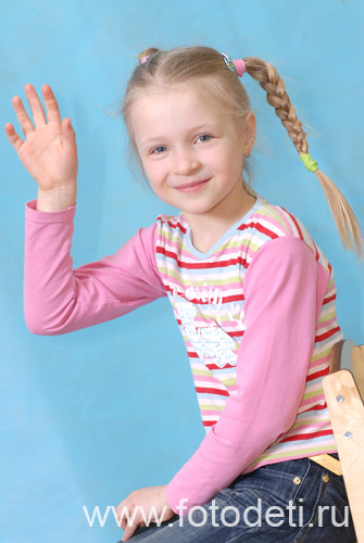 Портфолио детской фотостудии. Портрет девочки, сделанный в условиях передвижной студии.