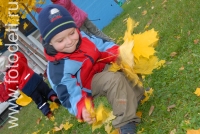 Ребенок играет с кленовыми листьями, автор фотографии: Игорь Губарев