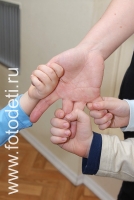 На фото несколько детей держатся за руку взрослого , фотография на сайте фотодети.ру