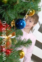 Фотосъёмка детей возле новогодней ёлочки, новогодние фотосессии