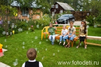 Мыльные пузыри на детском празднике, фотография детского фотографа Губарева Игоря